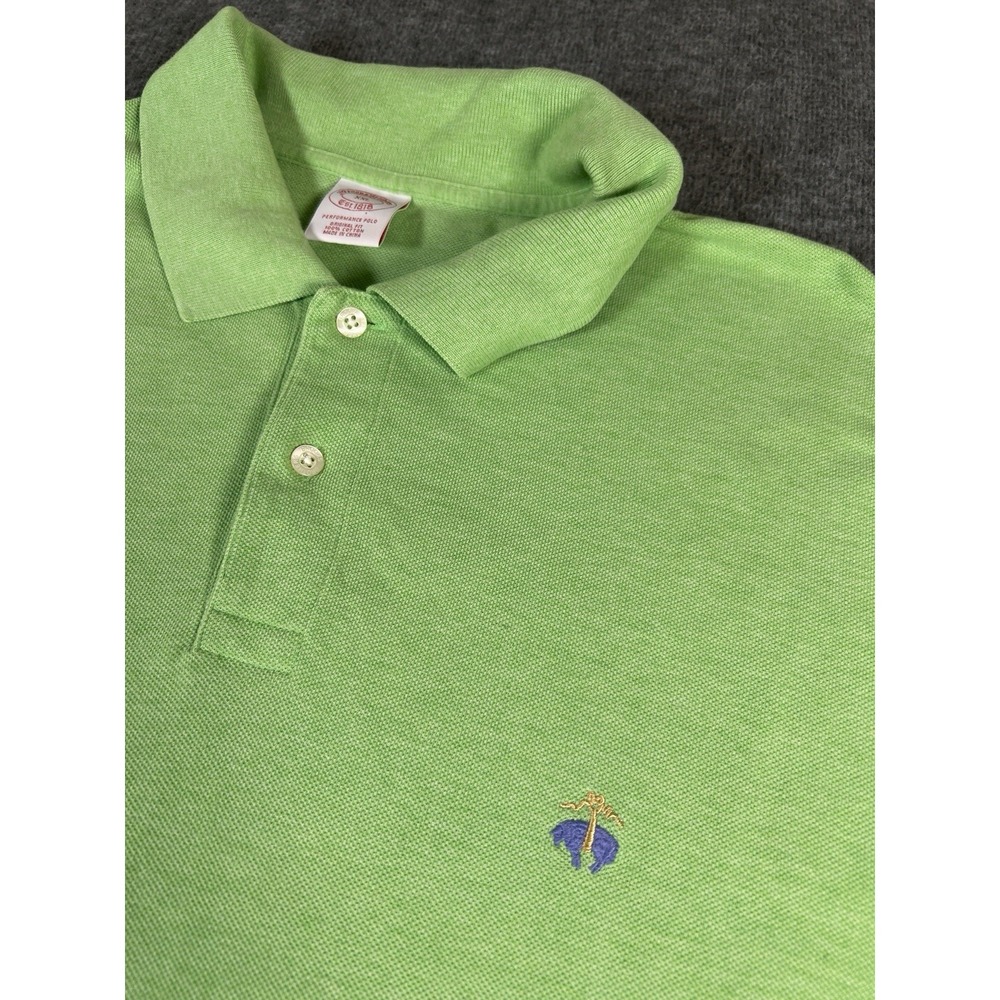 Brooks Brothers 1818 Performance Polo Shirt Men's 2XL‎ Green Cotton